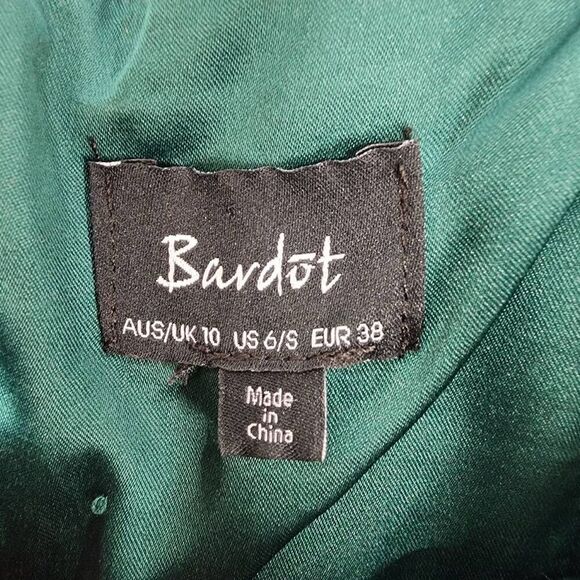 Bardot Size 6 Karlie Lace Dress Womens Cold Shoulder Green Knee-Length Party Coc - Picture 7 of 12